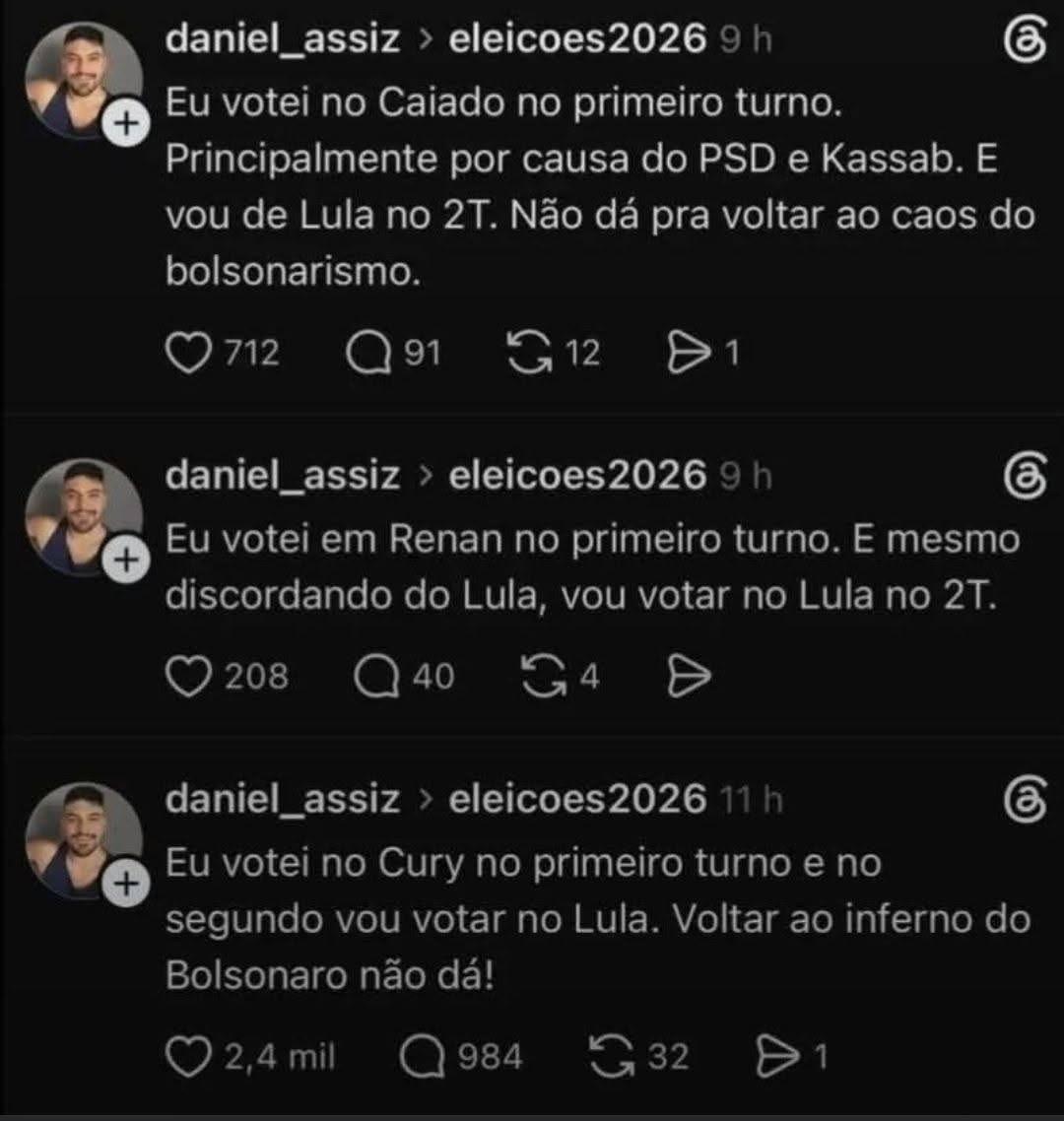 Cara votou 3 vezes