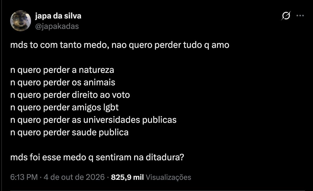 mds to com tanto medo, nao quero perder tudo q amo